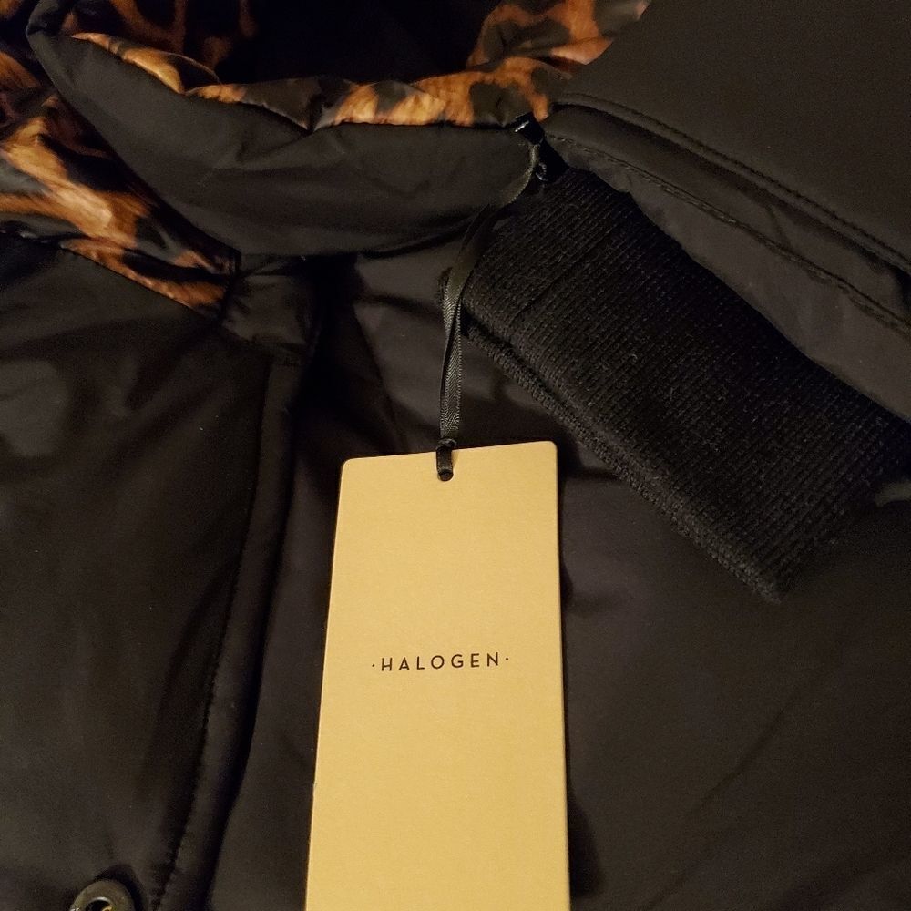 Halogen Animal Contrast Puffer Coat - Picture 14 of 15